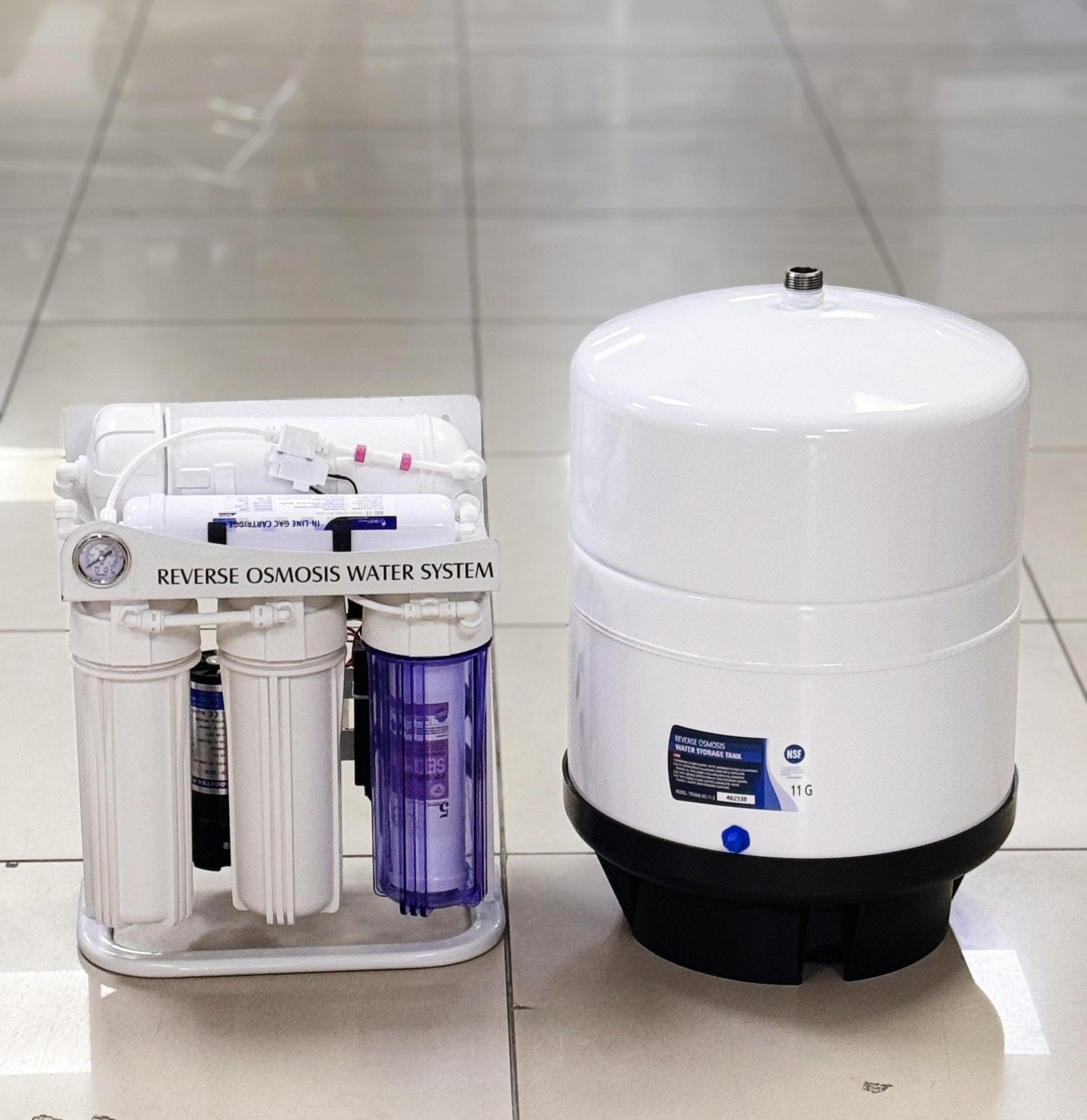 Reverse osmosis su arıtma sistemi ve su tankı
